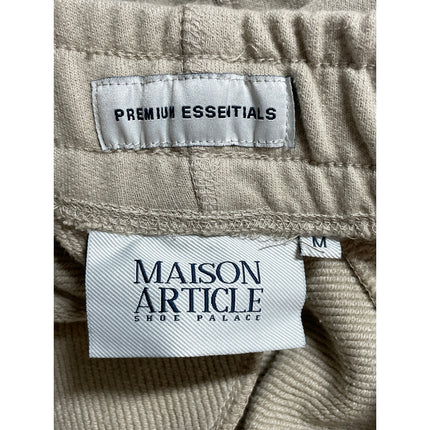 Maison Article Men's Beige Khaki Zip Pocket Knit Bermuda Chino Shorts Size M