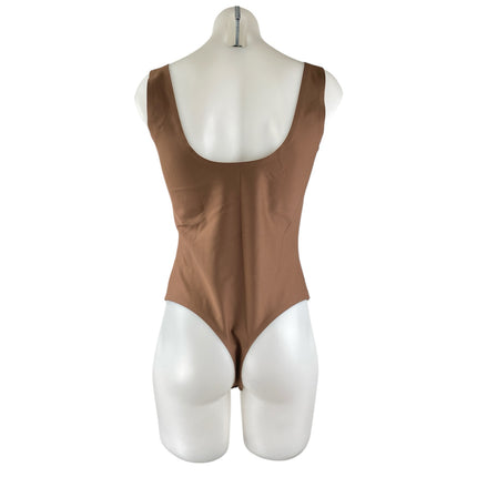 Parade Womens Tan Brown Sleeveless Scoop Neck One Piece Bodysuit Tank Top Size L
