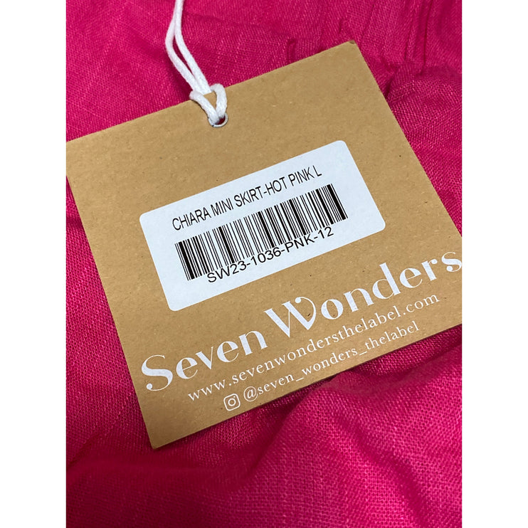 NEW Seven Wonders Chiara Women's Pink Elastic Waist Mini A-Line Skirt Size L