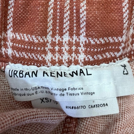 Urban Outfitters Urban Renewal Remnants Brown Plaid Front Slit Trouser Pants XS