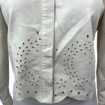 Zara Women's Ivory White Eyelet Long Sleeve Button Down Shirt Top Size S