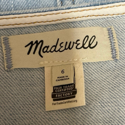 Madewell Womens Blue Light Wash Sleeveless Button Down Denim Jean Tank Top Sz 6