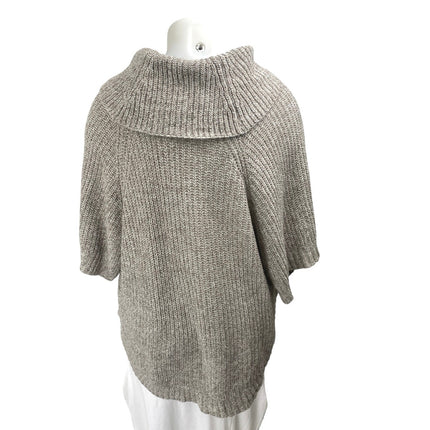 Karen Scott Women's Gray Cable Knit Cowl Turtle Neck Poncho Sweater Top Sz L/XL