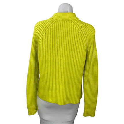 Banana Republic Women's Neon Yellow Chunky Ribbed Knit Mock Sweater Top Size S