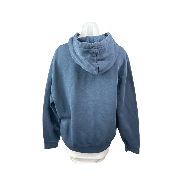 Calvin Klein Jeans Womens Blue Fleece Hoodie Hooded Pocket Sweatshirt Top Size L