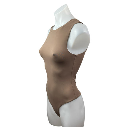Aritzia Babaton Contour Crew Muscle Women's Beige Sleeveless Tank Bodysuit Top S