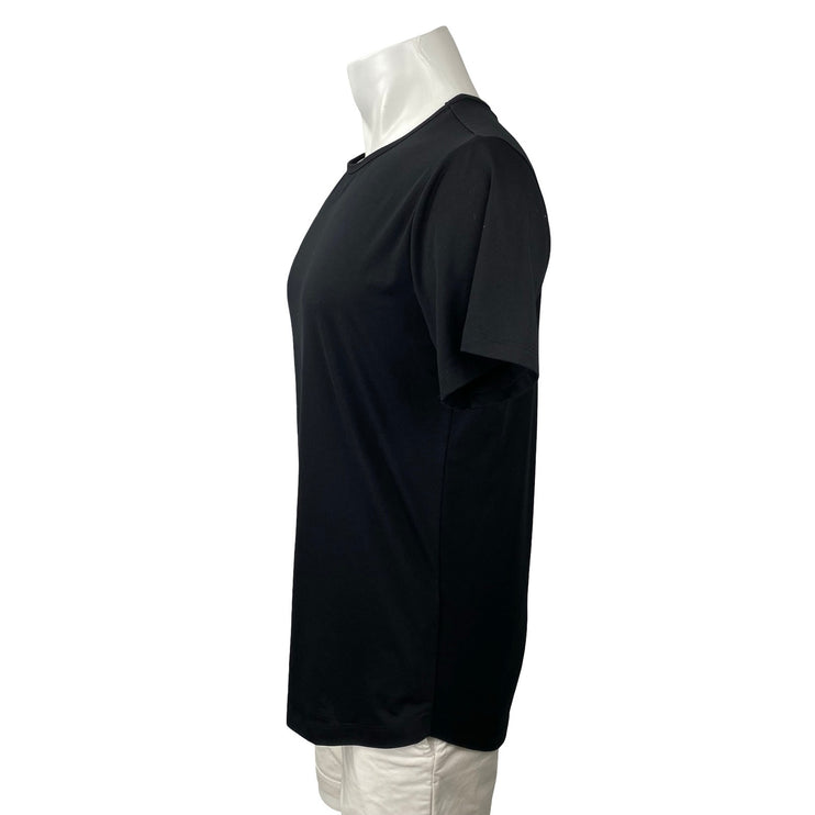 CUTS Men's Black Curve-Hem Short Sleeve Crew Neck Basic T Shirt Tee Top Size L