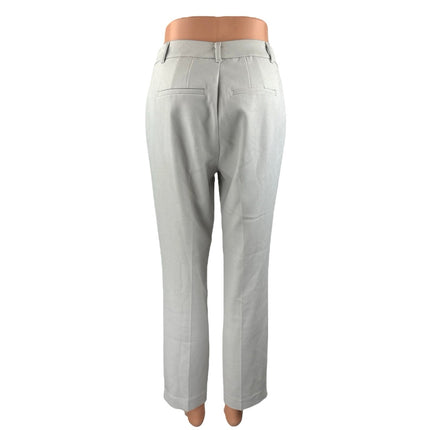 White House Black Market Gray High Rise Straight Trousers Dress Pants Size S