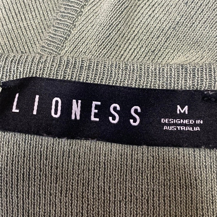 Lioness Green Sleeveless Ribbed Knit Side Ruched Tank Mini Bodycon Dress Size M