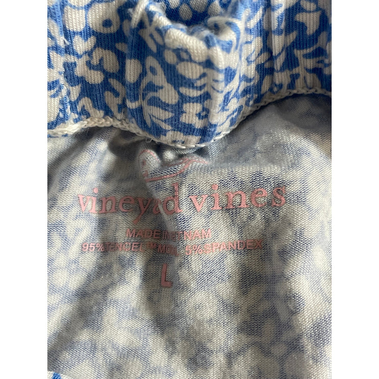 Vineyard Vines Blue Floral Camisole Tank Shorts Sleepwear Pajamas Set Size L