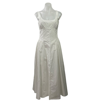 NEW Abercrombie & Fitch Dylan White Sleeveless Corset Fit & Flare Midi Dress M