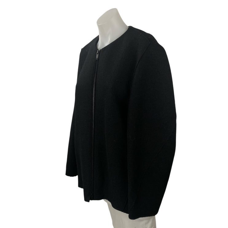 Cos 100% Wool Women's Black Long Sleeve Cardigan Sweater Blazer Coat Jacket Sz 6