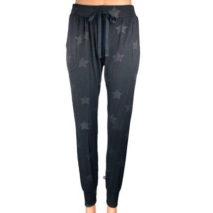 Terez Women's Black Star Print Drawstring Athletic Jogger Sweat Pants Size XS