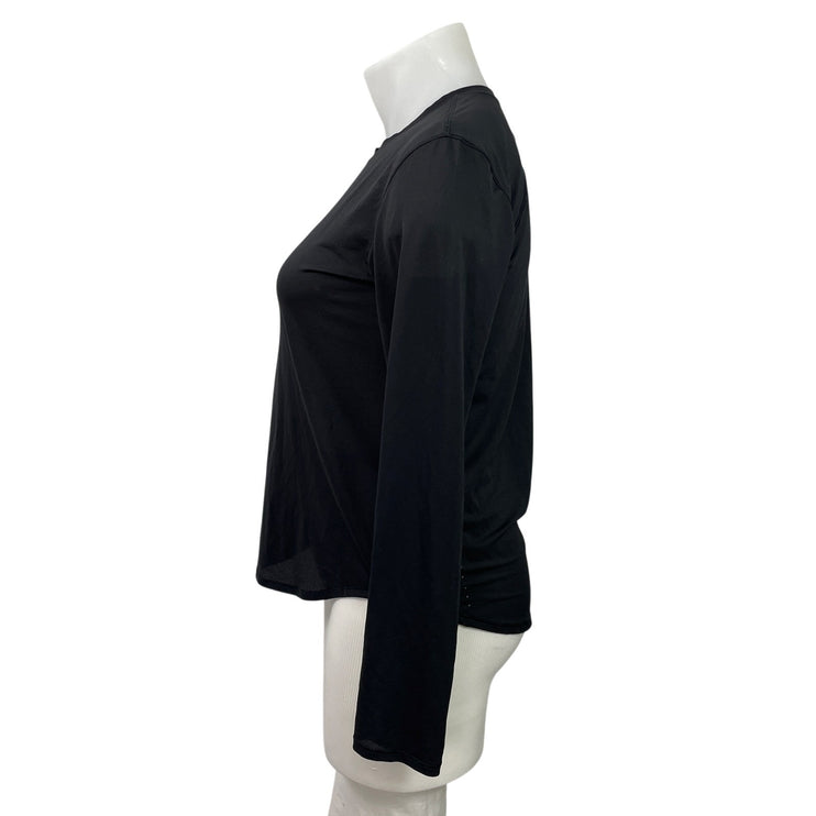 Lululemon Women's Black Long Sleeve Athletic Activewear Tee T-shirt Top Size 10