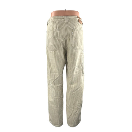 Levi's Beige Stripe High Rise Straight Palazzo Wide Leg Dad Denim Jeans Pants 28
