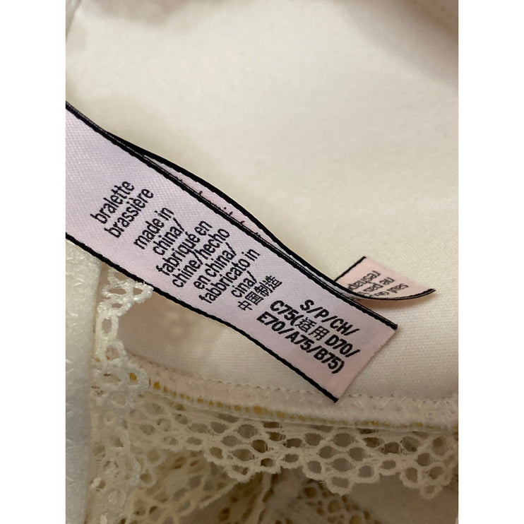 Victoria's Secret Women's Cream Floral Lace Racerback Wireless Bralette Bra S