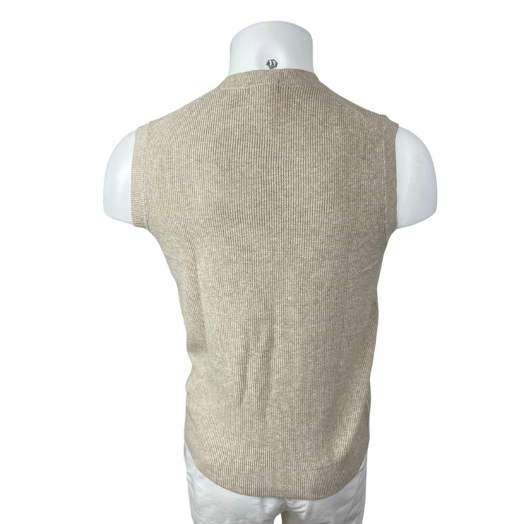 Uniqlo Gauge Ribbed Knit Men's Crew Neck Sleeveless Tank Sweater Vest Top Sz XS