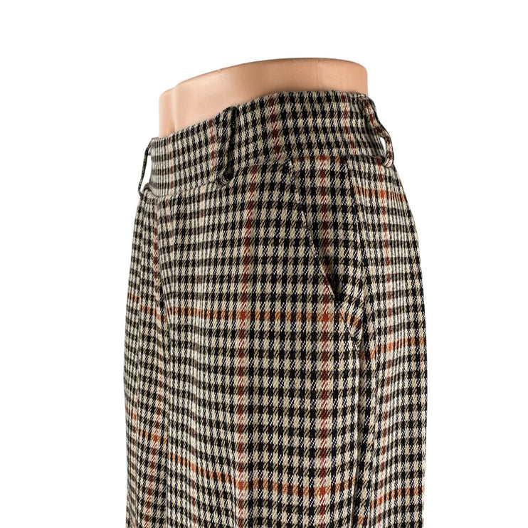 BBJ Los Angeles Plaid Check High Rise Palazzo Wide Leg Trousers Dress Pants Sz S