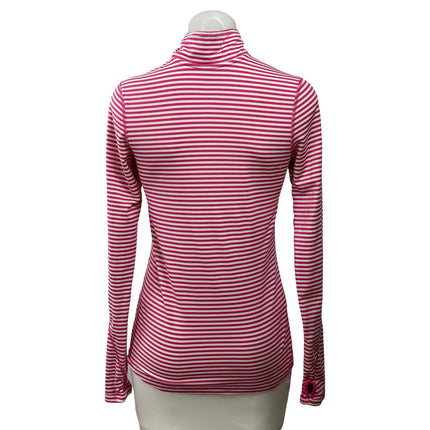 Nike Dri Fit Pink 1/4 Zip High Neck Long Sleeve Athletic Running Top Size XS