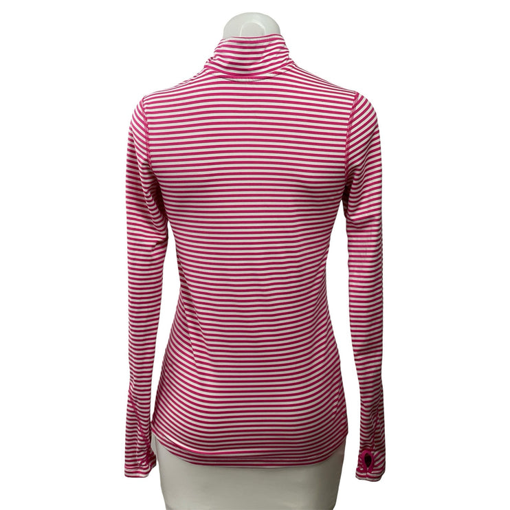 Nike Dri Fit Pink 1/4 Zip High Neck Long Sleeve Athletic Running Top Size XS