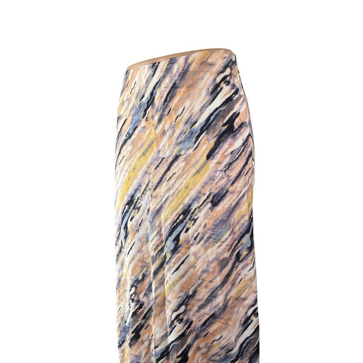 Aritzia Babaton Multicolor Abstract Striped High Waisted Midi Slip Skirt Size 2