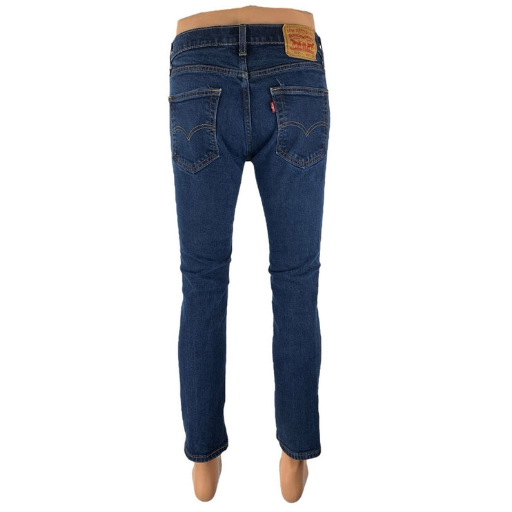 Levi's Men's Blue Dark Wash Mid Rise Stretch Skinny Leg Denim Jeans Pants 31x30