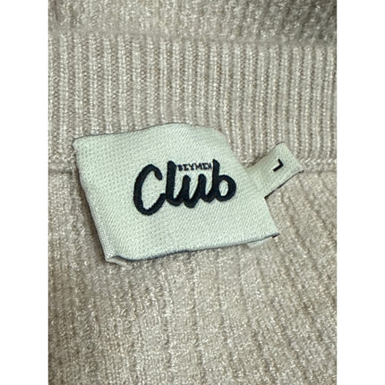 Beymen Club Men's Beige Long Sleeve Crew Neck Ribbed Knit Sweater Top Size L