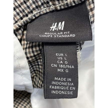 H&M Cream Plaid Checkered High Rise Drawstring Skinny Ankle Trousers Pants Sz L