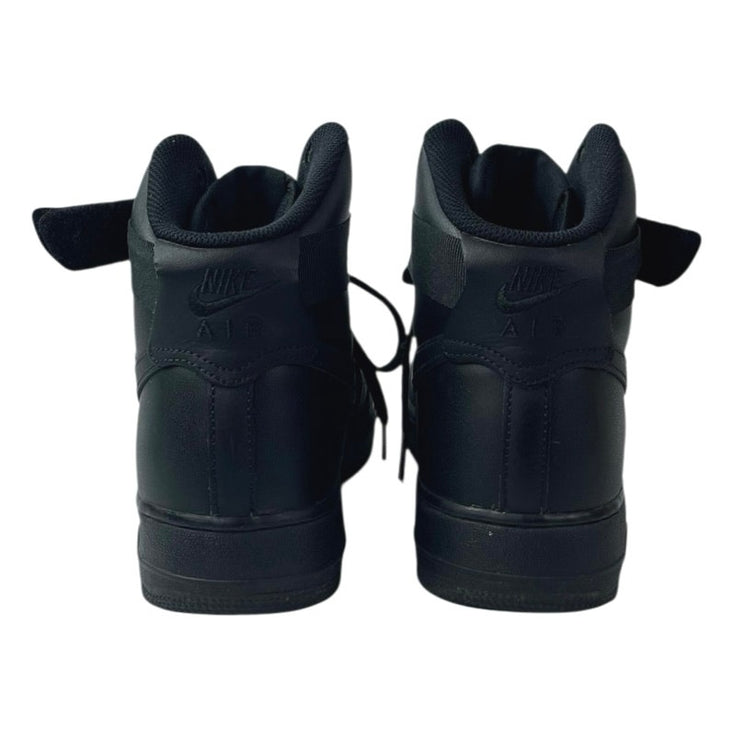 Nike Air Force 1 Black Leather High Top Round Toe Athletic Sneakers Shoes Sz 11