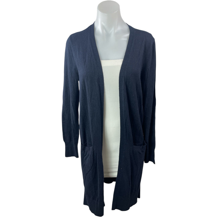 NEW Halogen Women's Navy Blue Long Sleeve Mid Length Cardigan Sweater Top Size S