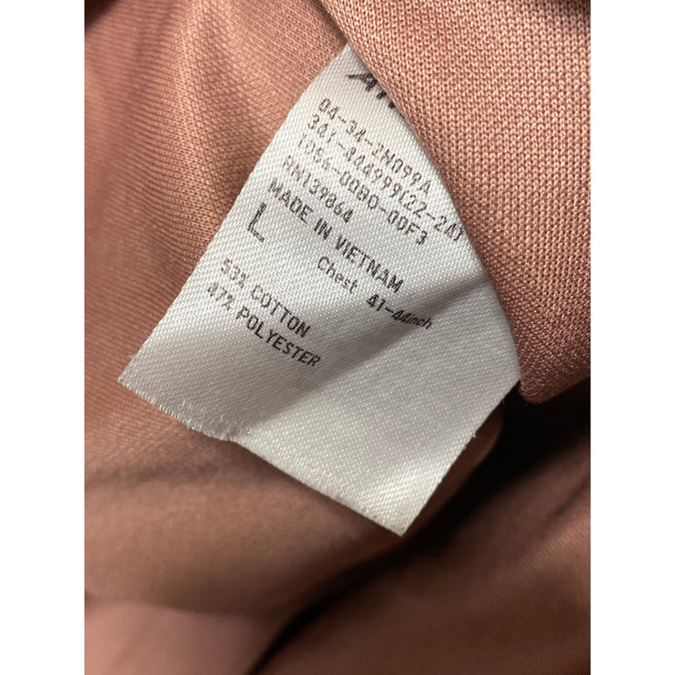 Uniqlo Airism Womens Pink Tan Short Sleeve Crew Neck Basic Tee T-Shirt Top Sz L