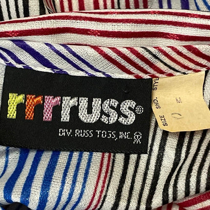 rrrruss by Russ Toss Multicolor Long Sleeves Bow Button Down Shirt Blouse Size M