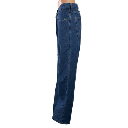 Lee Women's Blue High Waisted Relaxed Fit Straight Leg Denim Jeans Pants 34x34