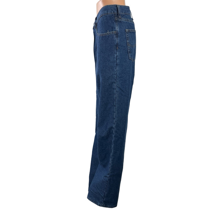 Lee Women's Blue High Waisted Relaxed Fit Straight Leg Denim Jeans Pants 34x34