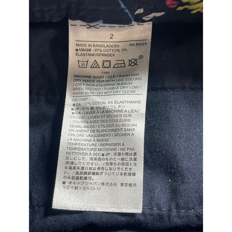 Banana Republic Women's Navy Blue Floral Mid Rise Boyfriend Mini Shorts Size 2