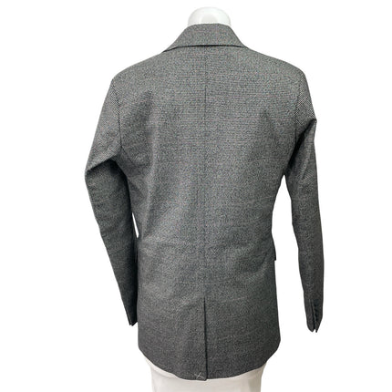 Noir Black Houndstooth Notch Collar Long Sleeve Button Coat Blazer Jacket Sz XSP
