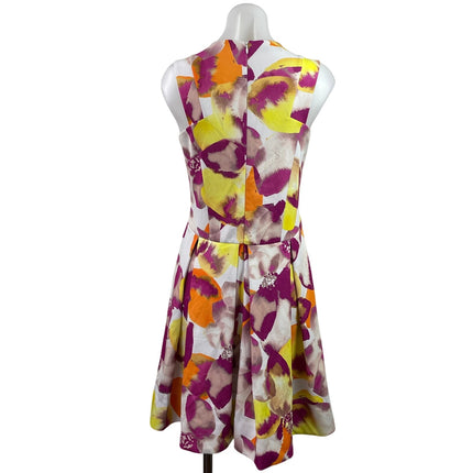 INC International Concepts Multicolor Floral Sleeveless Fit & Flare Mini Dress M