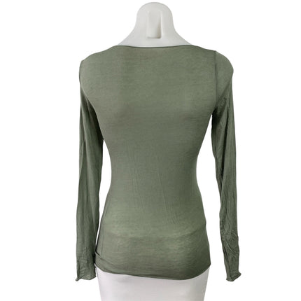 Intimissimi Womens Olive Green Boatneck Long Sleeve Pullover Tee T-shirt Top S