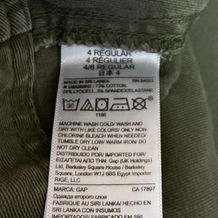 GAP Women's Olive Green Mid Rise Skinny Leg Ankle Boyfriend Jeans Pants Size 4