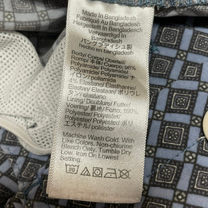 J.Crew Men's Blue Argyle Geometric Drawstring Stretch Boar Shorts Swim Trunks M