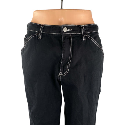 Dickies Carpenter Women's Black High Waisted Straight Leg Cargo Denim Jeans Sz 5