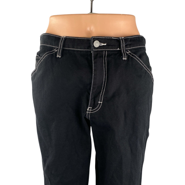 Dickies Carpenter Women's Black High Waisted Straight Leg Cargo Denim Jeans Sz 5