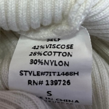 Honey Punch White Ribbed Knit Strapless Sweetheart Tube Bodysuit Top Size S