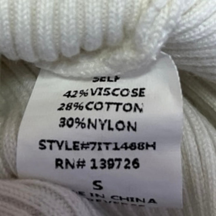 Honey Punch White Ribbed Knit Strapless Sweetheart Tube Bodysuit Top Size S