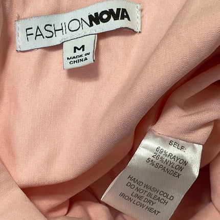 Fashion Nova Pink Peach Sleeveless Cami Scoop Neck Fringe Mini Bodycon Dress M