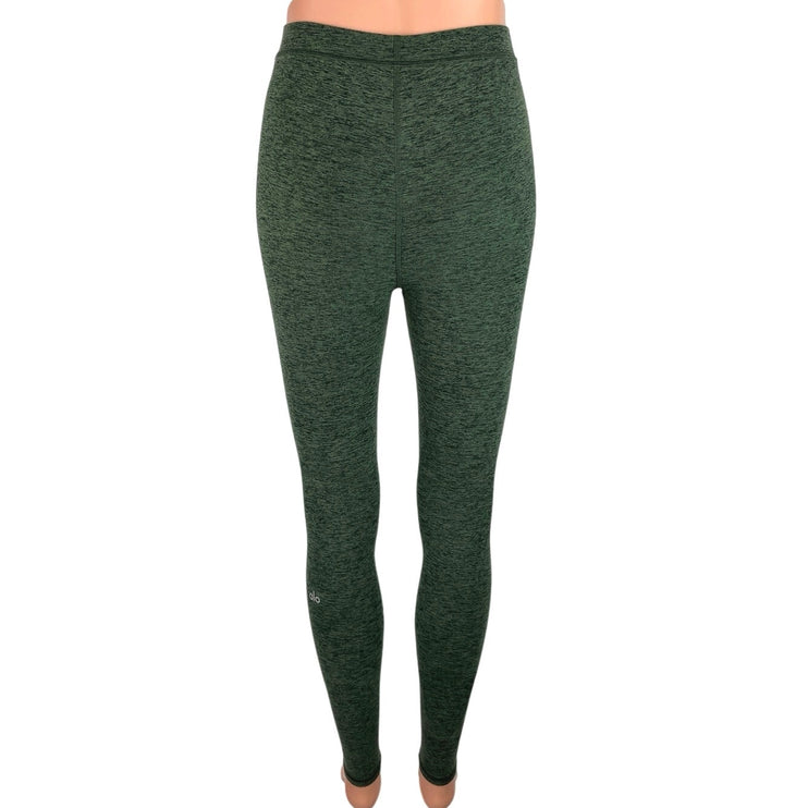 Alo Yoga Green Mid Rise Pull On Activewear Athletic Fitness Ankle Leggings Sz XS