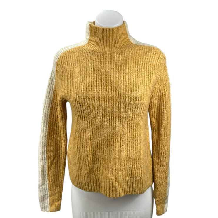 Abercrombie & Fitch Yellow Cream Long Sleeve Turtleneck Sweater Top Size XS