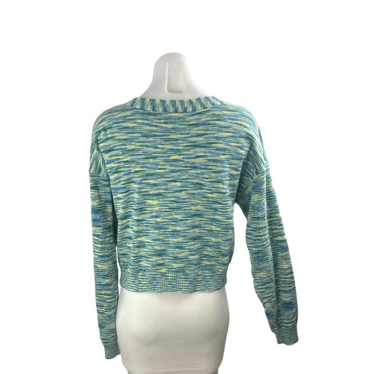Hollister Multicolor Space Dye V Neck Long Sleeve Button Cardigan Sweater Top M