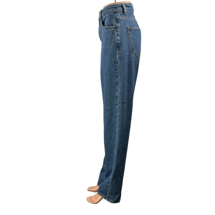 Ksubi Women's Blue Medium Wash High Rise Straight Leg Denim Jeans Pants Size 26