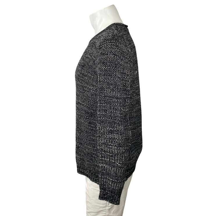 O'Hanlon Mills Men's Black Heather Long Sleeve Crew Neck Knit Sweater Top Size M